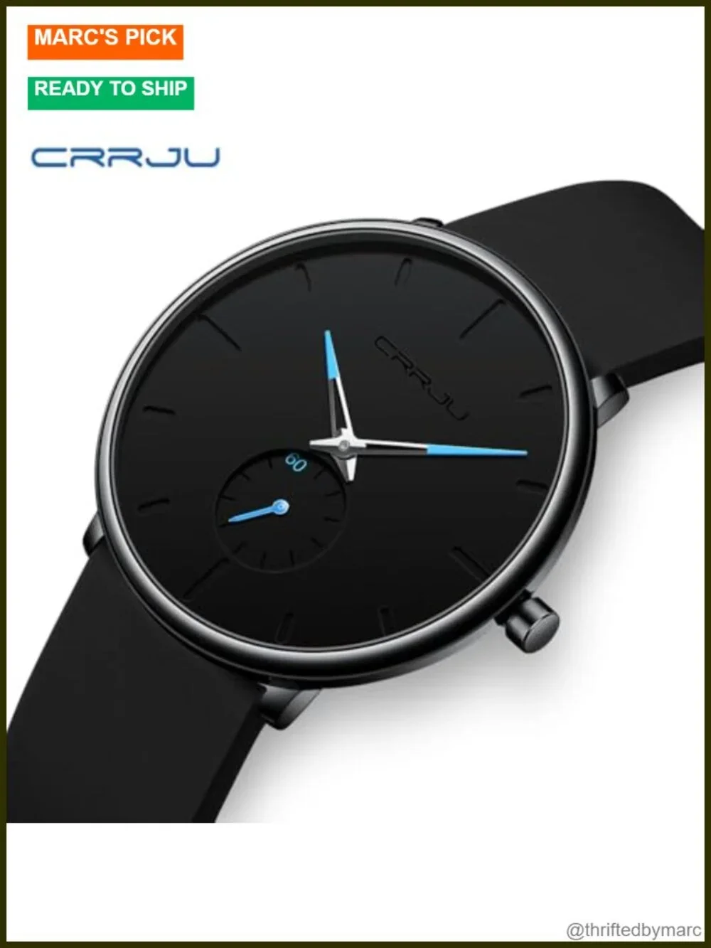 Ultra Thin Quartz Wristwatch with Silicone Band, Water Resistant, Unisex